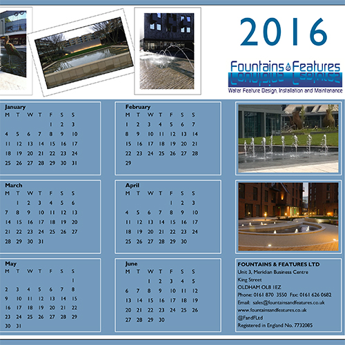 Fountains Features Ltd 16 Calendar Fountains Features